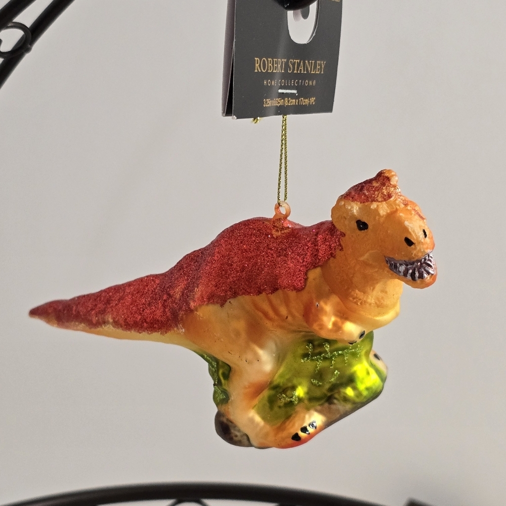 Robert Stanley Christmas glass ornaments dinosaur & fossil set nwt - Picture 2 of 8